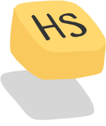 An artist's illustration of the abbreviation of High School or HS.