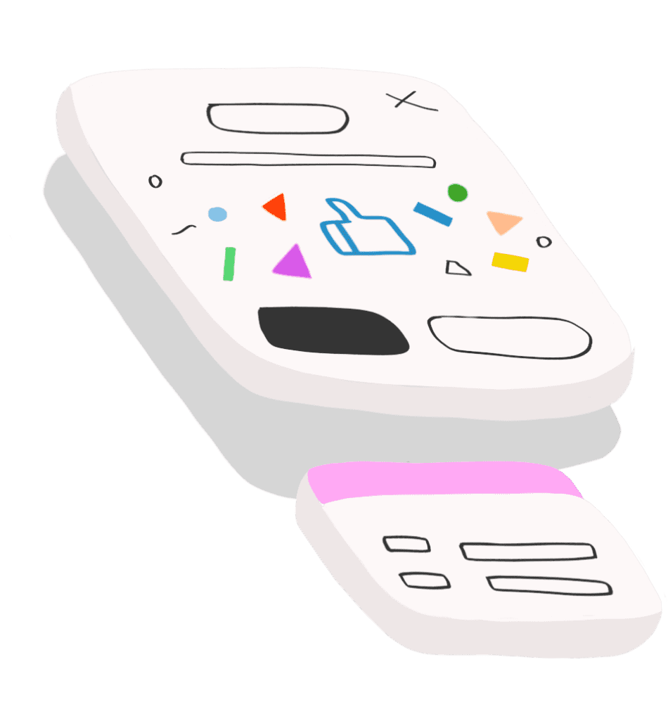 An artist's illustration of a feedback popup used in the Pasela web application.